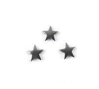 Silver Stainless Steel Flat Star Beads 13.5mm x 13mm Pack of 3