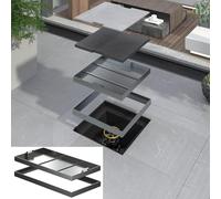 Silver Stainless Steel Manhole Cover and Frame, Square Invisible Sewer Cover with 2 Handle, Septic Tank Lid 30cm - 160cm Length, Well Cap(LXW-160x80cm(63x31.5in))