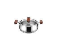 Silver Stainless Steel Stock Pots with Glass Lid Heatproof Handle Cookware for Soups and Stews Kitchen Cooking Tool Glass Lid Stock Pot
