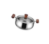 Silver Stainless Steel Stock Pots with Glass Lid Heatproof Handle Cookware for Soups and Stews Kitchen Cooking Tool Glass Lid Stock Pot