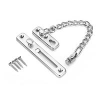 (Silver) Stainless Steel Strong Security Door Chain Solid Home Safety Guard Lock Catch