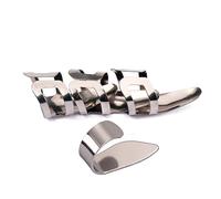 Silver Stainless Steel Thumb and Finger Picks La03d 4pcs | Ultra Thin, Lightweight Profile, for Guitar and Bass Playing, Professional Grade, Pleasing to Your Fingers