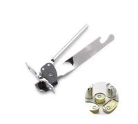 Silver Stainless Steel Tin Opener, Non-Slip Portable Manual Can Opener, Durable and Robust Can Openers That Work with Handle, for Kitchen, Camping, Gadgets and Any Standard Size Cap