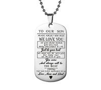 Silver Stainless Steel To Our Son/Daughter Letters Pendant Necklace To Our Son Durable and Useful