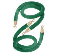 Silver Stanchion Rope Queue Barrier 2-13FT Crowd Control Braided Hemp with Gold Clasps Green Velvet Safety Barrier for Queue Divider Twisted Hemp Rope Line