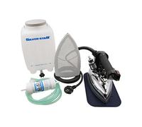 Silver Star 220 Volt Steam Irons - Gravity Feed Hanging Bottle Steam Irons with Non-Stick Laminate Sole Plate & Demineralizer Cartridge (ES-85 220V)