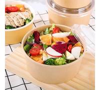 Silver Star 50 X 25oz/750ml Disposable Bowls with Lids for Cold Foods Freezer & Microwave Safe Takeaway Kraft Containers for Business and Restaurant