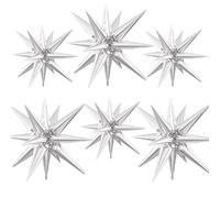 Silver Star Balloons, 22/27 Inch Silver Star Foil Balloons, Aluminum Foil Balloon, Cone Spike Balloon For Birthday Party Wedding Bachelorette Graduation Engagement Retirement Decorations