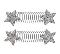 Silver Star Hair Clips Iron Invisible Hairpins 2pcs for Women
