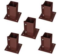Silver Star® Heavy Duty Steel Bolt Down Fence Post Holder/Support Base (5 Pack (75x75mm))