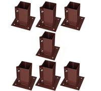 Silver Star® Heavy Duty Steel Bolt Down Fence Post Holder/Support Base (7 Pack (75x75mm))
