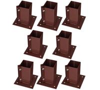Silver Star® Heavy Duty Steel Bolt Down Fence Post Holder/Support Base (8 Pack (75x75mm))