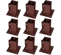 Silver Star® Heavy Duty Steel Bolt Down Fence Post Holder/Support Base (9 Pack (75x75mm))