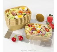 Silver Star Kraft Paper Food Storage Containers - Pack of 100, 650ml, Rectangular, Food Containers with Lids for Convenient and Safe Storage, Ideal for Meal Prep, Cold Foods, Leftovers, and More