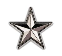 Silver Star Pin Badge - 3D Metal Enamel Merit Badge (Pack of 1) | Silver Award for Progress, Teams & Events