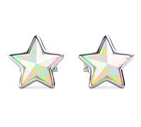 Silver Star Rainbow Small Stud Swarovski Crystal Earrings - Rhodium plated for Women's or Girl's Gift.