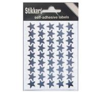 Silver Star Self Adhesive Metallic Stickers - Motivational Reward Stickers, 14mm (Pack of 135) - Silver