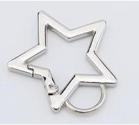 Silver Star Shaped Stainless Steel Keychain Clip Carabiner Snap Hook Holder Star Carabiner Hook Clip Key Holder Clip for Keys and Wallet with Key Chain Rings,Accessory and Keychain