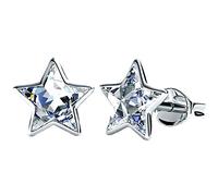 Silver Star Small Stud Swarovski Crystal Earrings - Rhodium plated for Women's or Girl's Gift.