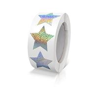 Silver Star Stickers Roll 2.5 cm Self Adhesive Stars Labels Decal Waterproof Removable for Children Teacher Business 500 PCS