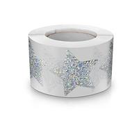 Silver Star Stickers Roll 3.8 cm Self Adhesive Stars Labels Waterproof Removable for Children Teacher Business 500 PCS