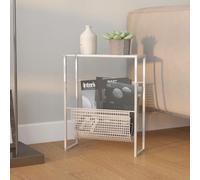 Silver Steel Magazine Rack 35 x 15 x 45 cm, Magazine Holder and Storage Basket for Living Room, Bedroom, Office, Practical Storage for Books, Folders, Documents, Brochures