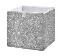 Silver Storage Bin Organizer Foldable Basket Toys Box Clothes Organizer Basket for Closet Cabinet Shelf Home Office 15.75" x 10.63" x 6.96" (No Glitter)