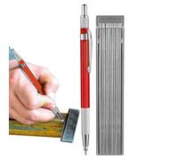 Silver Streak Welders Pencil | Engineering Pencil, 12 Silver Round Refills 2.0 mm,Steel Marking Pen Built-In Sharpener for Pipe Fitter Welder Steel Fabrication Woodworking
