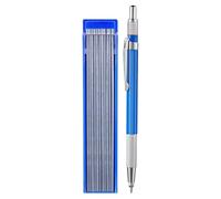 Silver Streak Welders Pencil,Mechanical Carpenter Pencil with 12 Silver Round Refills 2.0 mm - Steel Marking Pen, Pipefitter Tools, Built-In Sharpener for Woodworking Construction