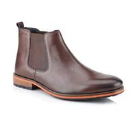 Silver Street London Argyll Leather Chelsea boots for men | Smooth burnished leather upper with elastic stretch gusset. Cushioned insole and contrasting two-tone sole. Smart casual.