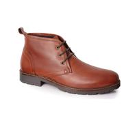 Silver Street London Camden Ful Grain Leather Mens Boots Extra Padded Smart Casual Chukka Boots, Brown, UK 12
