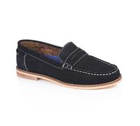 Silver Street London Ellie Premium Suede Leather Women's Loafers & Moccasins Extra Padded Breathable Summer Shoes for Women Comfortable Moccassins Slip On Flats, Navy, UK 4