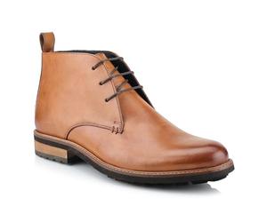 Silver Street London Hombre Ludgate Cuero Moda de Chukka Botas, Broncead, 11 UK/45 EU