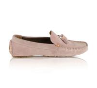 Silver Street London Men's Jackson Suede Leather Slip on Casual Summer Loafer Moccasin Shoes, Pink, 11