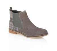 Silver Street London Jenny Premium Suede Leather Womens Boots Comfortable Lightweight Chelsea Boots, Grey, UK 8