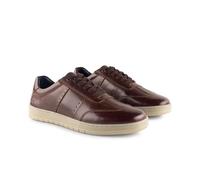 Silver Street London Marco Mens Trainers Leather Classic Casual Shoes Extra Padded Comfort Sneakers for Men, Brown, UK 12