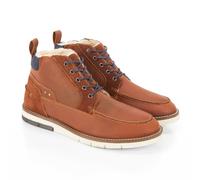 Silver Street London Men's Algate Leather Lace-Up Casual Ankle Boots | Leather and suede moc toe upper with faux fur collar; cushioned footbed and lightweight rubber outsole for winter wear