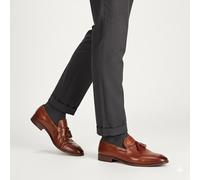 Silver Street London Men's Ashford Leather Smart Tassel Loafers in Tan | Size: 7 Silver Street London Tan 7