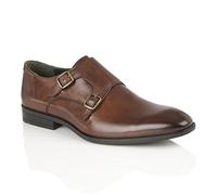 Silver Street London Men's Bourne Leather Double Monk Strap Shoes