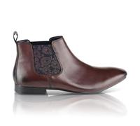 Carnaby Leather Formal Smart Chelsea Boots Silver Street London Wine 7
