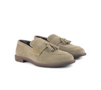 Silver Street London Men's Charleston Suede Leather Slip on Formal Casual Loafer Tassel Summer Loafer, Sand, 11