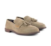 Silver Street London Men's Charleston Suede Tassel Loafers - Premium Soft Leather Slip-On Shoes with Cushioned Footbed, Hand-Stitched Details & Low Stacked Heel for Smart-Casual Everyday Wear