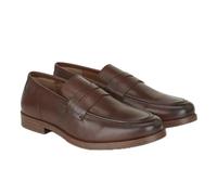 Silver Street London Men's Clint Full Grain Leather Penny Loafers, Smart Formal Slip-On Shoes with Ortholite Comfort, Brown, 12 UK