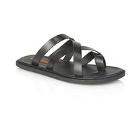 Silver Street London Men's Crouchend Leather Casual Sandals, Black, 10