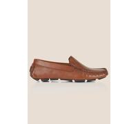 Silver Street London Men's Falmouth Leather Slip-On Moccasin Loafers in Tan | Size: 12 Silver Street London Tan 12