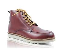 Silver Street London Men's Fisher Leather Casual Smart Lace Up Boots, Red, 10