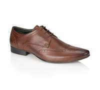 Silver Street London Men's Fleet Formal Leather Brogue Shoes, Brown, 9