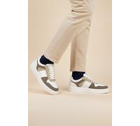 Silver Street London Men's Hampton Premium Leather Casual Trainers in White | Size: 8 Silver Street London White 8