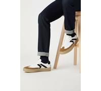 Silver Street London Harold Mens Genuine Leather Trainers Smart Casual Casual Shoes Comfort Sneakers for Men, White, UK 8