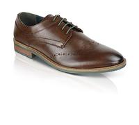 Silver Street London Men's Herbie Formal Leather Brogue Shoes, Wedding Shoes, Smart Shoes for Mens, Brown, 7